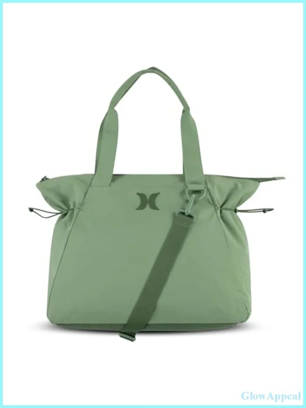 Nylon Tote Bag with Adjustable Crossbody Strap and Zipper Closure